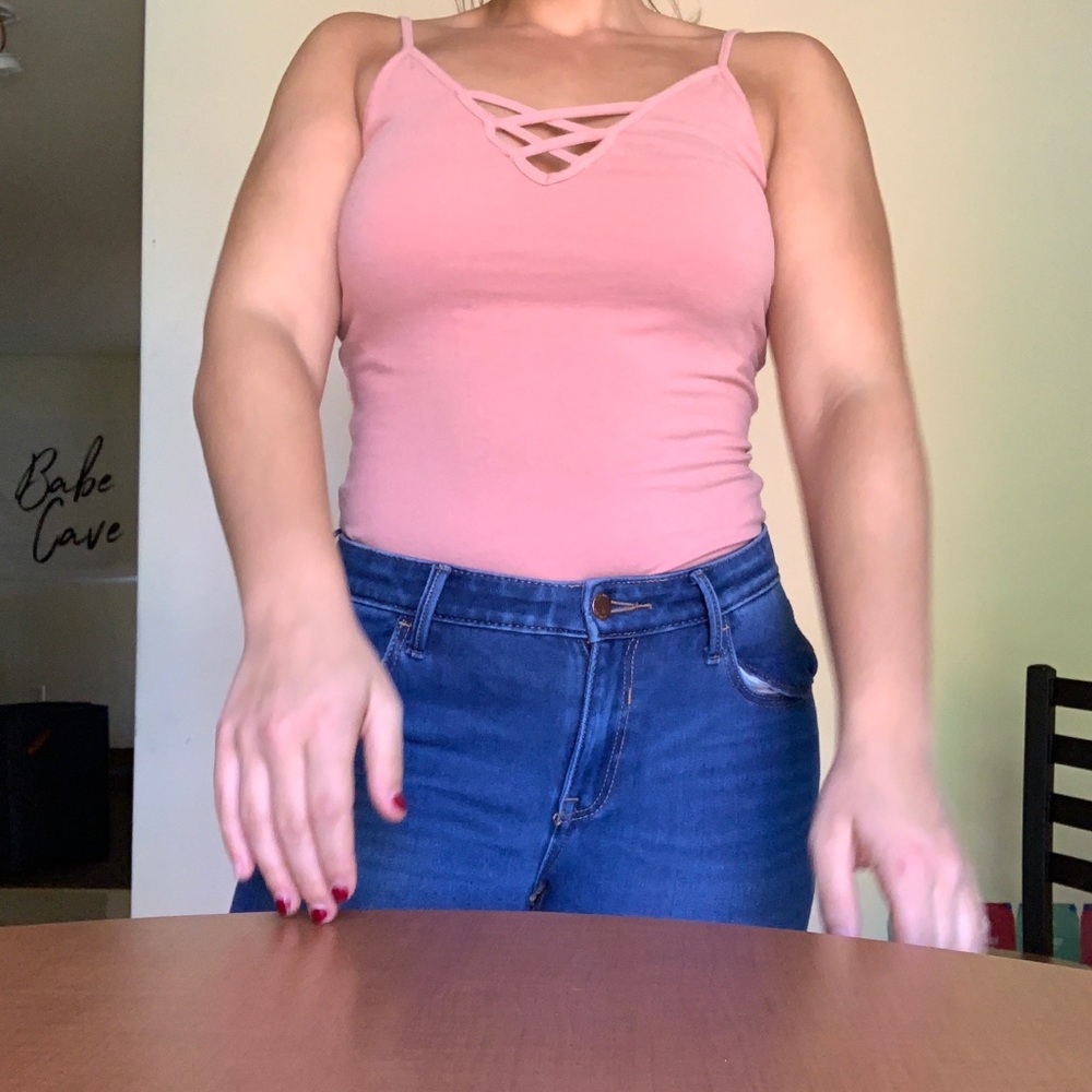 Pink tank bodysuit